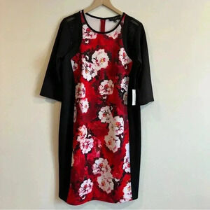 Eloquii Sheath Floral Dress Short Sleeve 16